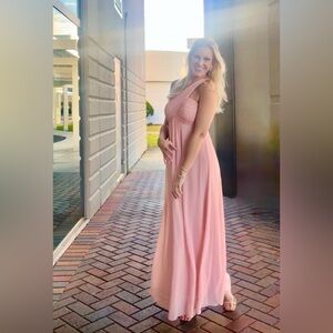 lulus Blush One Shoulder Dress